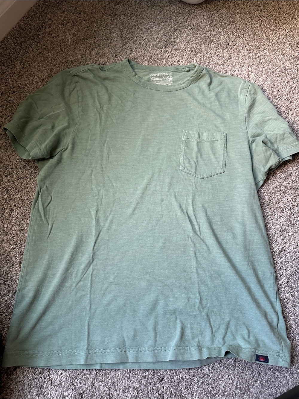 Faherty Men's Short Sleeve Pocket Tee - Sage Green